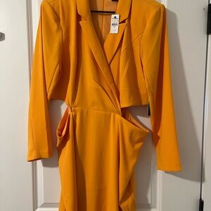 Express Waist Cutout Long Sleeve Dress